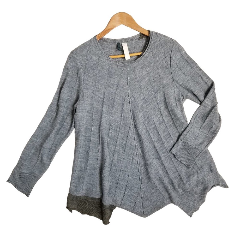Ischiko Asymmetrical Wool Blend Sweater Gray Sz 0